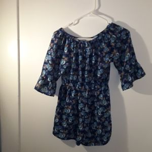 Blue floral romper